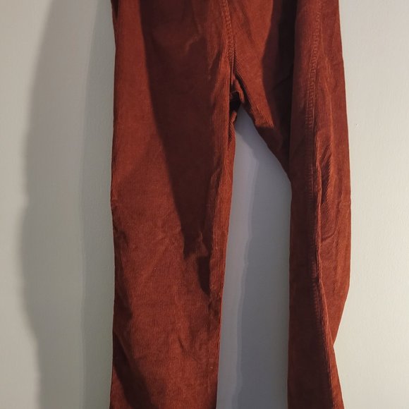 Retro Corduroy Wide Leg Burnt Orange Pants Size 4, like new - Picture 2 of 4